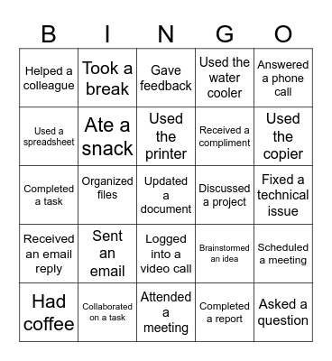 Office Bingo Card