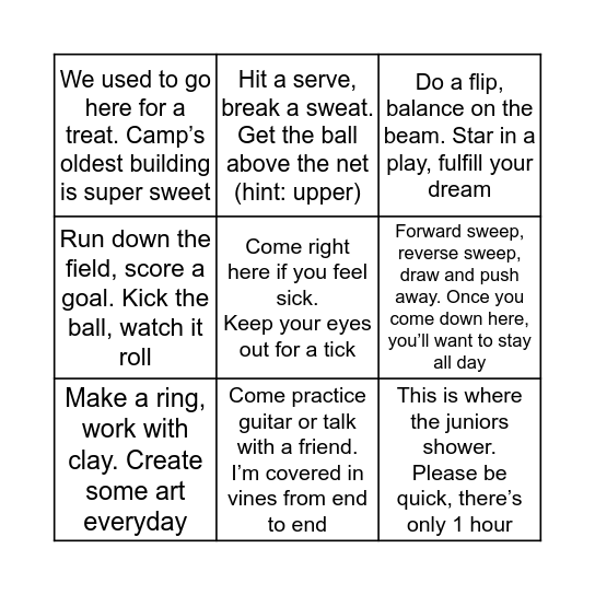 FERNWOOD BINGO! Bingo Card