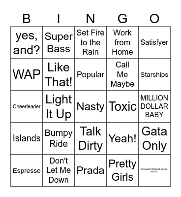 Disco Bingo Card