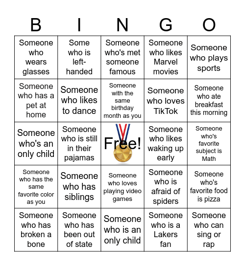 Parks & Rec Olympic Bingo Card