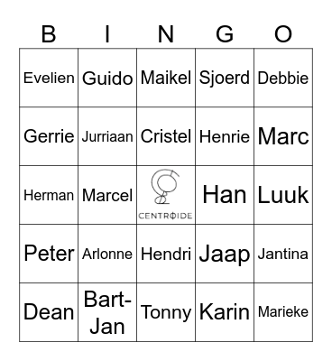 Centroide Bingo Card