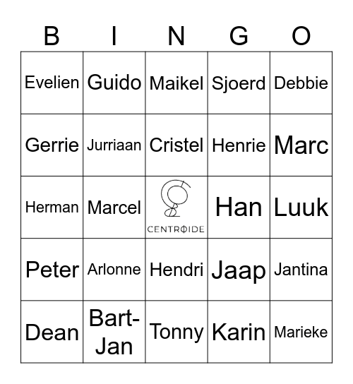 Centroide Bingo Card