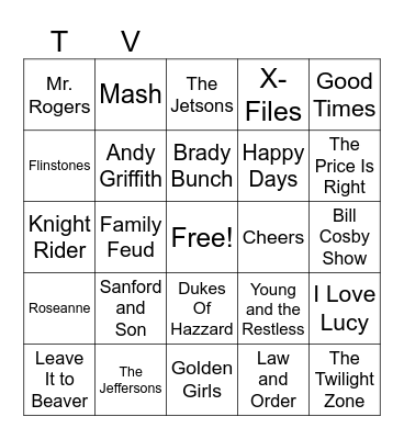 TV Show Bingo Card