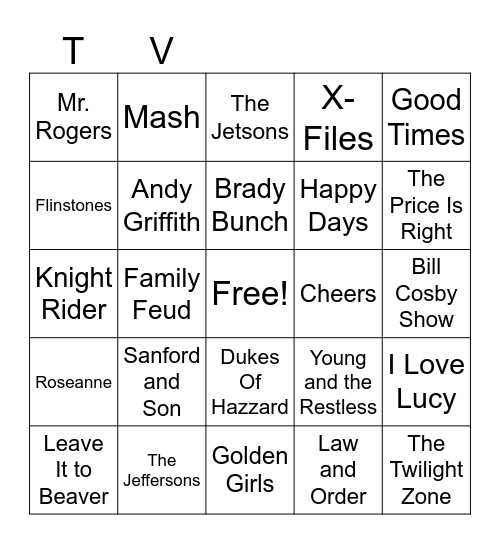 TV Show Bingo Card