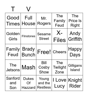 TV Show Bingo Card