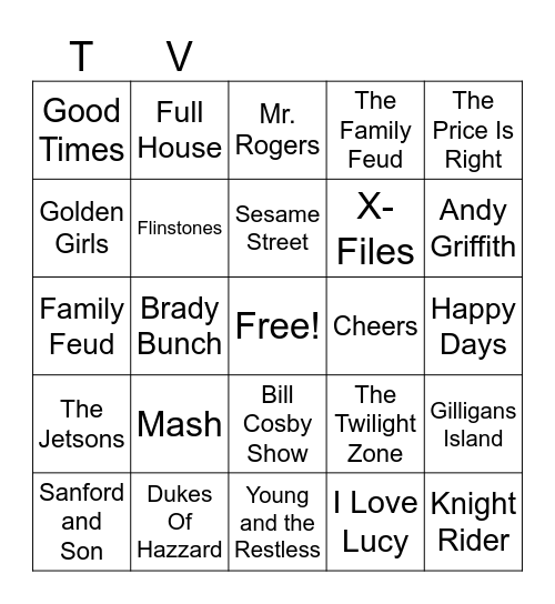 TV Show Bingo Card