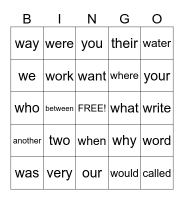 Funadations Bingo Card