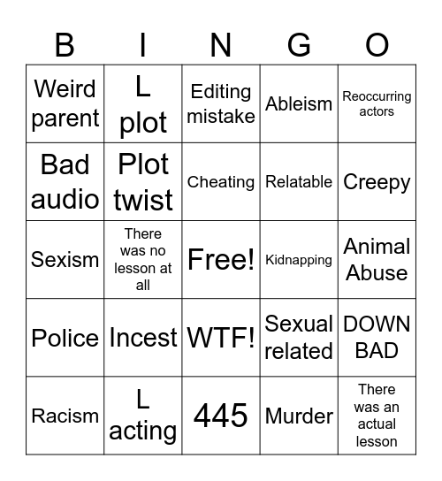 TOMMOROWS TEACHINGS Bingo Card