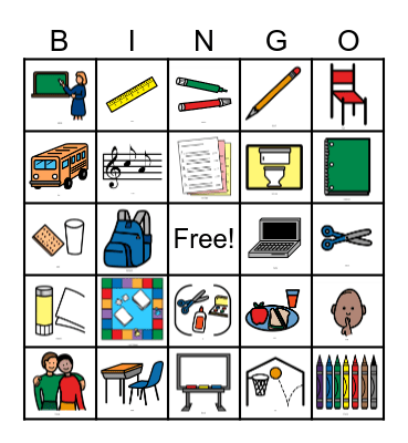 Back to School Bingo Card