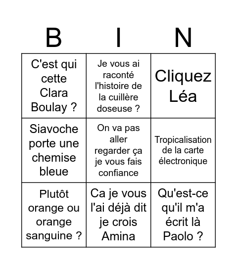 Bingo Audit Bingo Card