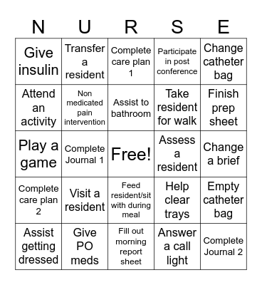 Grace Pointe Bingo Card