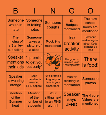Professional Development Bingo Card