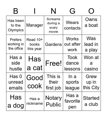 CDS Team Bingo Card