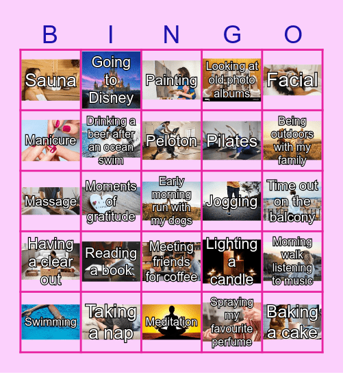 PBP Self Care Bingo Card