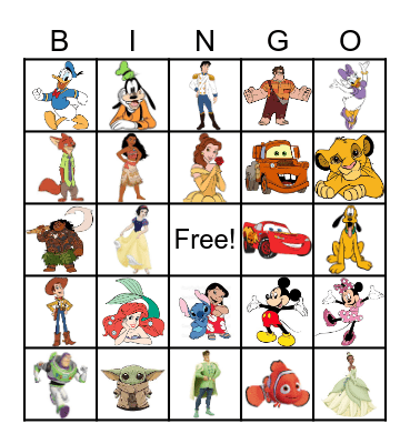 Disney Week Bingo Card