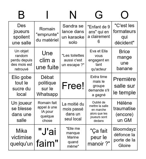 Enigma Bingo (Édition mois d'Août) Bingo Card