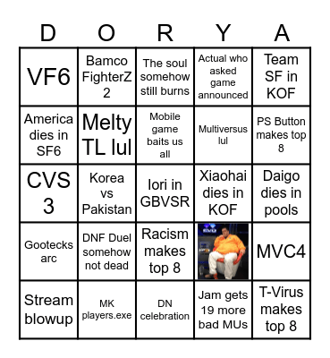 EVO 2024 Bingo Card