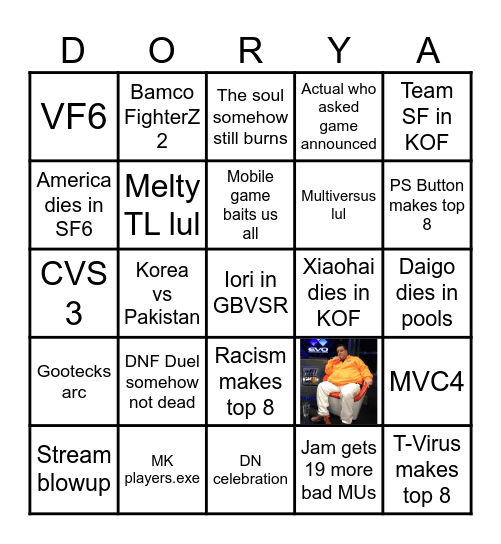 EVO 2024 Bingo Card
