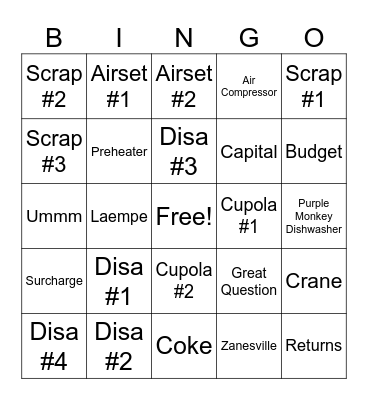 Mark Steil Presents: Foundry Bingo Card