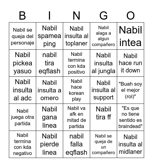 LOL roterfile81 Bingo Card
