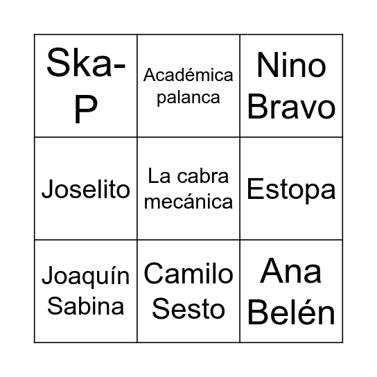 Valbus Bingo Card