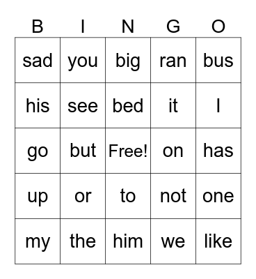 Summer Fun Bingo Card