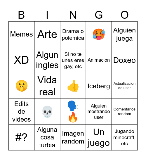 Gameram Bingo Card