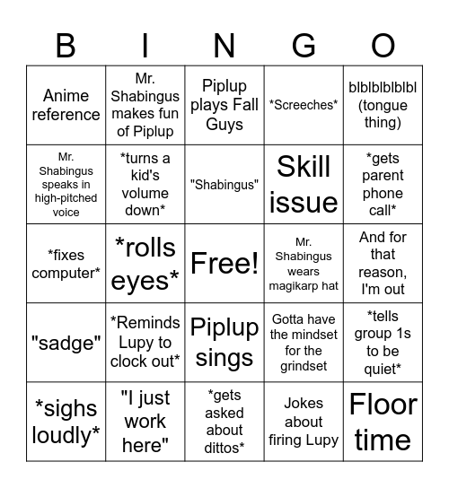 Director Bingo Card