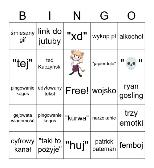 cyfrowe bingo tej Bingo Card