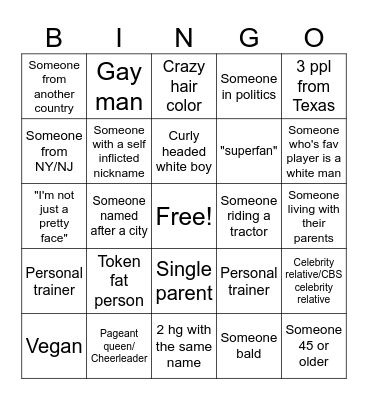 BB26 PREMIERE NIGHT Bingo Card