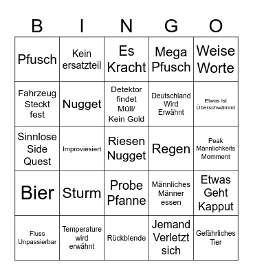 Goldrausch In Australien Bingo Card