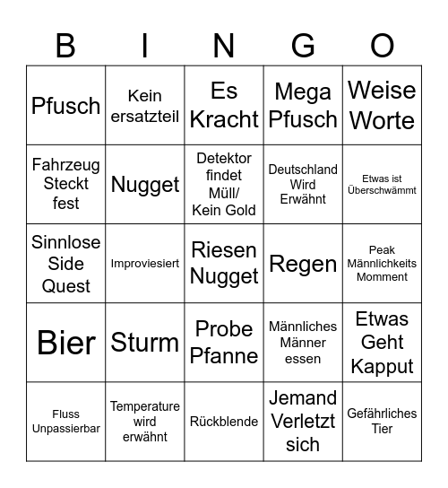 Goldrausch In Australien Bingo Card