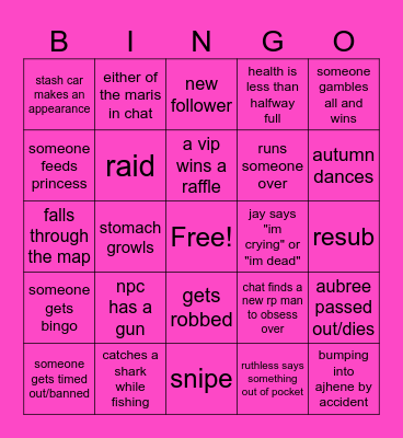 BADDIE BINGO Card