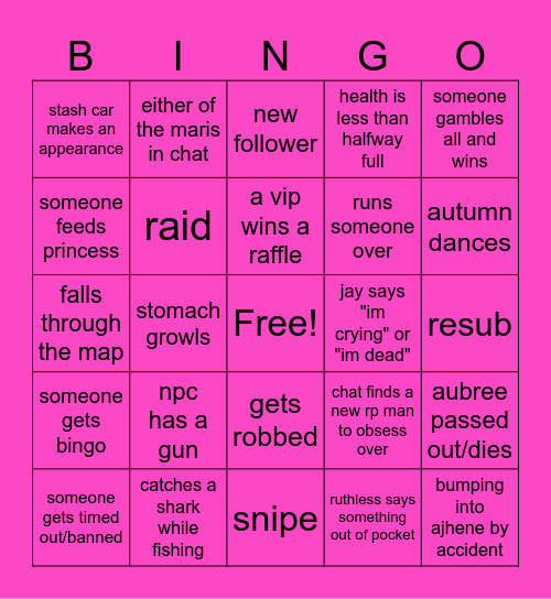 BADDIE BINGO Card