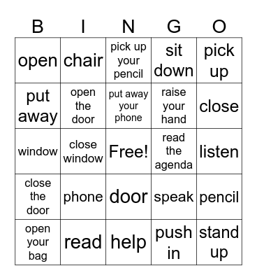 Unit 1 Lesson 2 Bingo Card