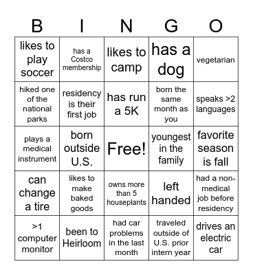 Find someone who... Bingo Card