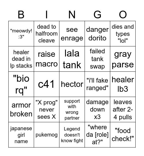 ffxiv pf bingo Card