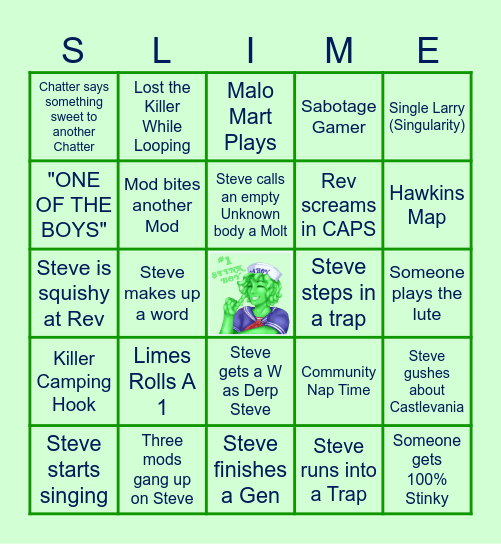 Slimeball Steve's DBD Bingo Card