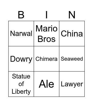Infinite Craft 3x3 Bingo Card