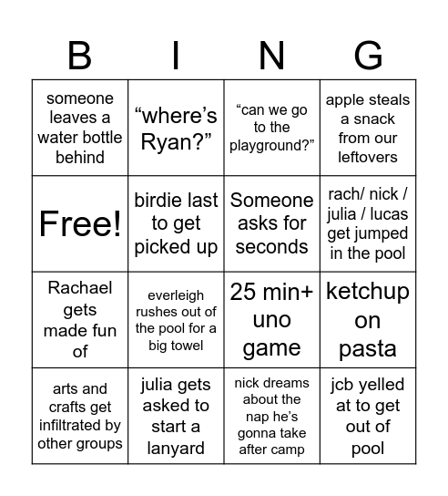 the trials of 2nd grade Bingo Card