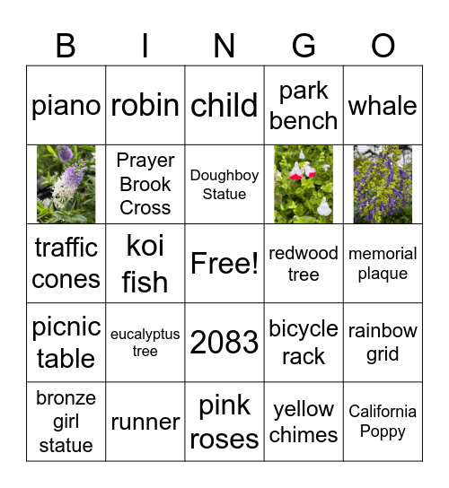 Golden Gate Park, 2024 Bingo Card