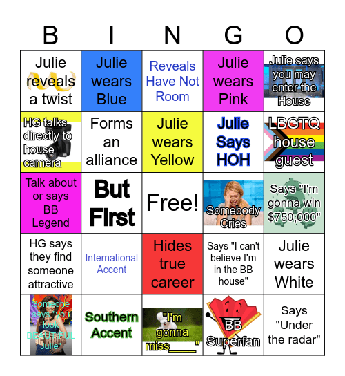 Big Brother Bingo Bonanza Bingo Card