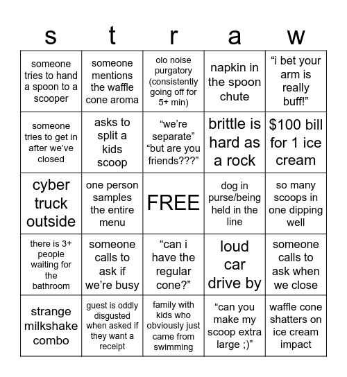 saltie bingo Card