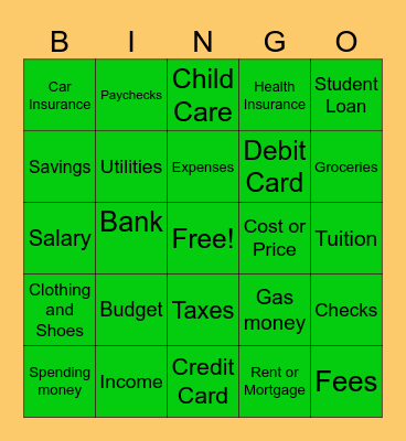 $$$ BINGO $$$ Bingo Card