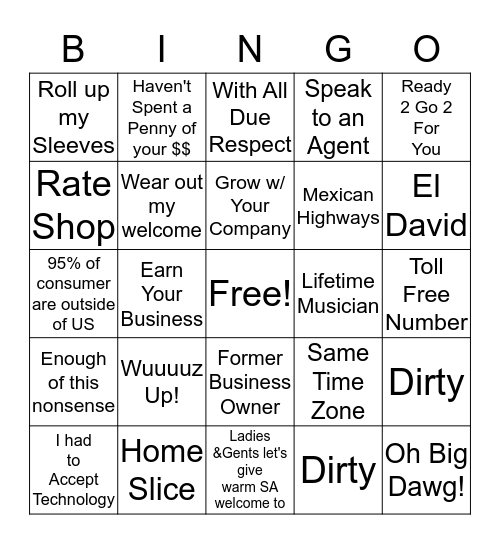 July 4th  Bingo Card