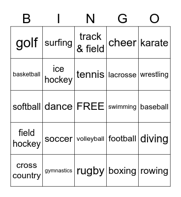 SPORTS BINGO Card