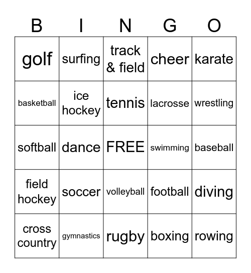 SPORTS BINGO Card