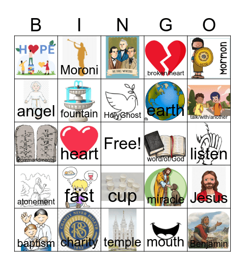 Moroni 1-8 Bingo Card