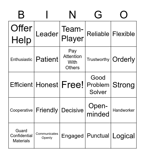 Qualities Mo- Alamin Ko Bingo Card