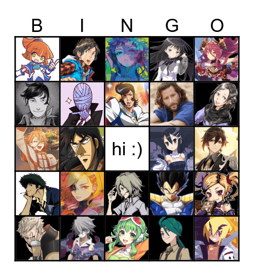 iso's epic charactered bingle Bingo Card